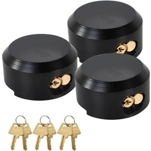3 Pack Puck Locks for Trailers Keyed Alike 2-7/8 Hidden Shackle Padlocks Heavy Duty Solid Steel Trailer Door Lock W/6 Keys High Security Anti Theft Van Door Lock for Trucks Shed