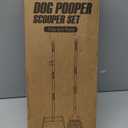 Pooper Scooper, Long Handle Dog Pooper Scooper for Medium Small Dogs Heavy Duty, Pet Supplies Stainless Metal Tray and Rake Set, Use on Grass, Dirt or Gravel