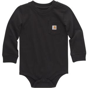 Carhartt Long-Sleeve Pocket Bodysuit (12 Months, Caviar Dark Black)