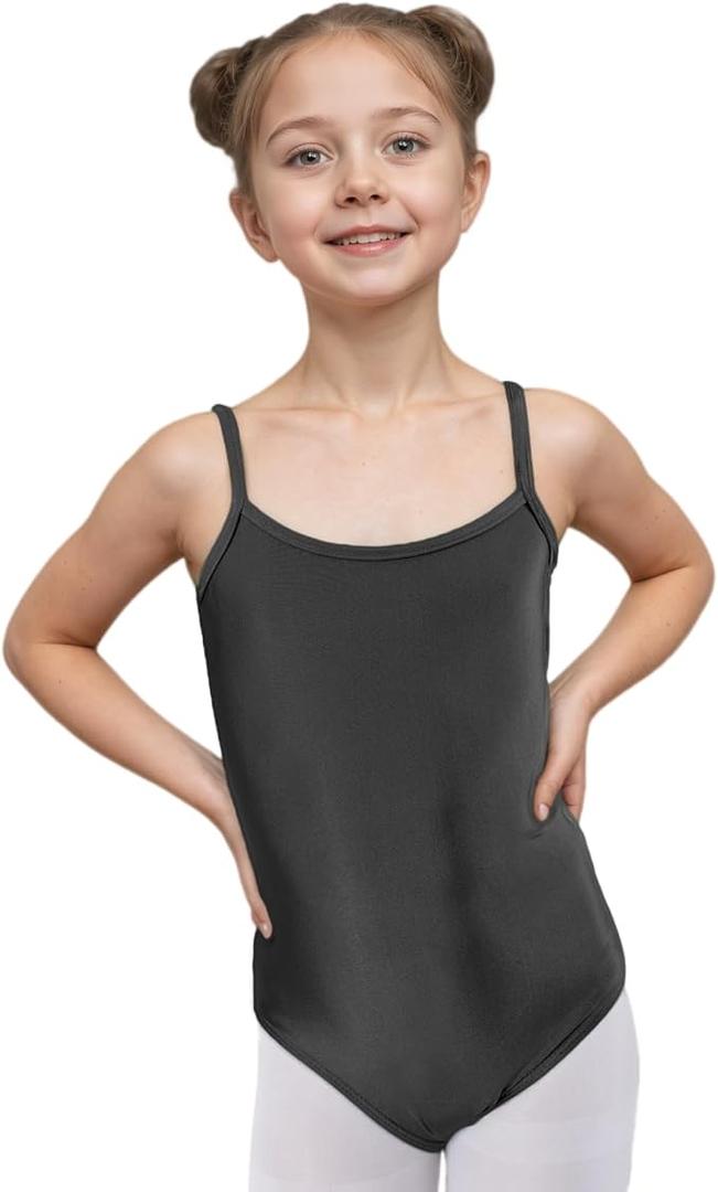 Wildarms Girls Sleeveless Ballet Leotard for Dance and Gymnastics, Camisole Style Dance Wear with Soft Fabric 10-12Y