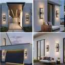 Dusk to Dawn Outdoor Lighting Fixture Wall Mounted - 14.2'' IP65 Waterproof Wall Sconce with 12W LED Crystal Modern Outside Wall Lamp for Hallway Doorway Porch Patio Backyard, Black, 1PCS