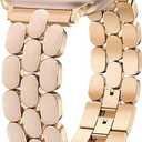 Wearlizer Metal Bracelet Compatible with Apple Watch Bands for Women 40/38/41/42mm (Series 11/10), Gold Dressy Designer Jewelry Enamel Stainless Steel Strap for iWatch Band SE Series 9/8/7/6/5/4/3/2/1