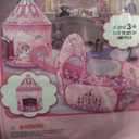 3 in 1 Girls Princess Play Tent for Kids: Pop Up Toddlers Playhouse with Baby Crawl Tunnel, Ball Pit and Castle Tent - Pink Children Play Tent Toys Indoor and Outdoor Game for Birthday Gift