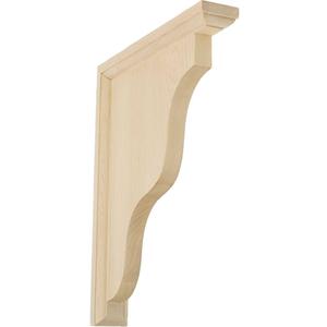Ekena Millwork BKT01X09X11HAAL Hamilton Traditional Wood Brackets, 1 1/2"W x 9"D x 11"H , Alder