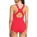 baleaf Women's Conservative Athletic Racerback One Piece Training Swimsuit Swimwear Bathing Suit Tomato Red M