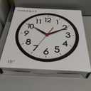 AKCISOT Wall Clock 10 Inch Silent Non-Ticking Modern Clocks Battery Operated - Analog Small Classic for Office, Home, Bathroom, Kitchen, Bedroom, School, Living Room(Black)