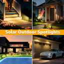 Ollny Solar Lights Outdoor Waterproof IP65, 4 Pack Super Bright LED 2 Lighting Modes 360 Rotation Solar Spot Lights Outdoor, Auto On/Off Landscape Lighting for Yard Garden Pathway 3000K Warm White