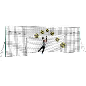 Soccer Goal & Backstop Net with Rebounder | All-in-One Backyard Soccer Training Equipment L