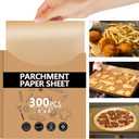 300PCS Thickened Precut Parchment Paper Sheets, 66 In Non-Toxic Burger Paper SheetHeavy Duty Burger Patty Paper for Baking, Grilling, Seperating Patty, Comes in Convenient Packaging, Brown
