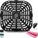 Air Fryer Grill Crisper Tray, 2.0 QT, Black, Dishwasher Safe