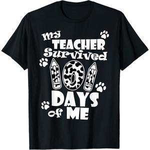 My Teacher Survived 101 Days of Me School Dalmatian Dog TShirt for Men Women Girls Kids (S)