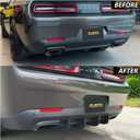 Rear Bumper Diffuser for 2015–2024 Dodge Challenger, Rear Diffuser Lip Spoiler Add On 4 Shark Fin Style Gloss Black