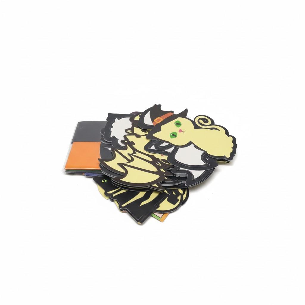 32 Set Halloween Crafts Kit Diverse Cat Design Suncatchers Crafts with Tissue Paper DIY Window Stained Glass Decor Hanging Ornaments for Halloween Activities Party Favors