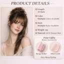 Clip in Bangs, 100% Real Human Hair French Fake Bangs Hair Clip for Women Dark Brown Natural Curtain Fringe with Temples Hairpieces for Daily WearFrench,Dark Brown