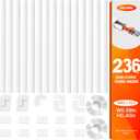 Delamu 236in Cord Hider, Single-Wire Cord Covers for Wires on Wall, Paintable Snap-on Design Wire Cover, Cable Management Kit for Corner-Mounted TVs, Easy Install Cable Raceways, W0.59 H0.4in, White