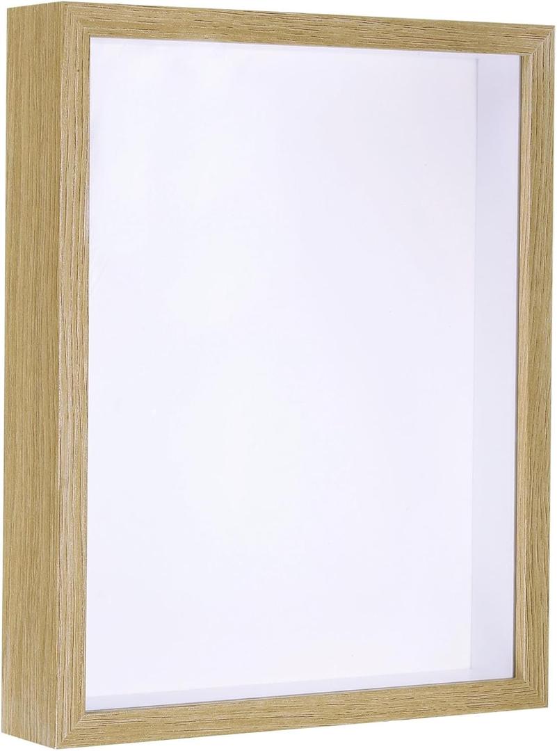 PATIKIL 8x12 Shadow Box Frame, Wooden Dried Flower Photo Frame Floating Photo Frame Acrylic DIY Display Case for Flowers Ticket Crafts and Photos, Natural Color