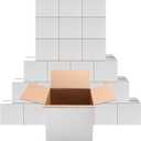PETAFLOP 8x8x8 Shipping Boxes Set of 25, Small White Cardboard Mailer Box for Packing, Mailing, Business