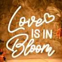 SYLHOME Love Is In Bloom Led Neon Light Sign Heart Bedroom Nursery Wall Sign Decor Wedding Birthday Bridal Shower Party Engagement Proposal Backdrop 11.81" X 11.14" USB