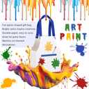 Maitys 16 Pack Apron Shape Art Paint Party Favor Bags Colorful Paint Splatter Paper Goodie Treat Bag with Handle for Art Themed Birthday Party Back to School Gift Baby Shower Supplies