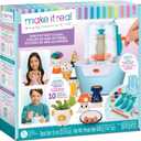 Make It Real Mini Pottery Studio - 26-Piece DIY Pottery Kit with Mess-Free Air Dry Clay - Create 10 Miniature Projects, Beginner to Master Levels - Innovative Centering Tool - Great for Kids Ages 8