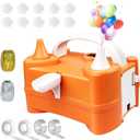 Electric Air Balloon Pump, Portable Balloon Inflator Pump for Balloons, Dual Nozzle 110V 600W Balloon Blower Pump Kit for Birthday Party Decorations, Weddings, Festivals and Party (Orange)