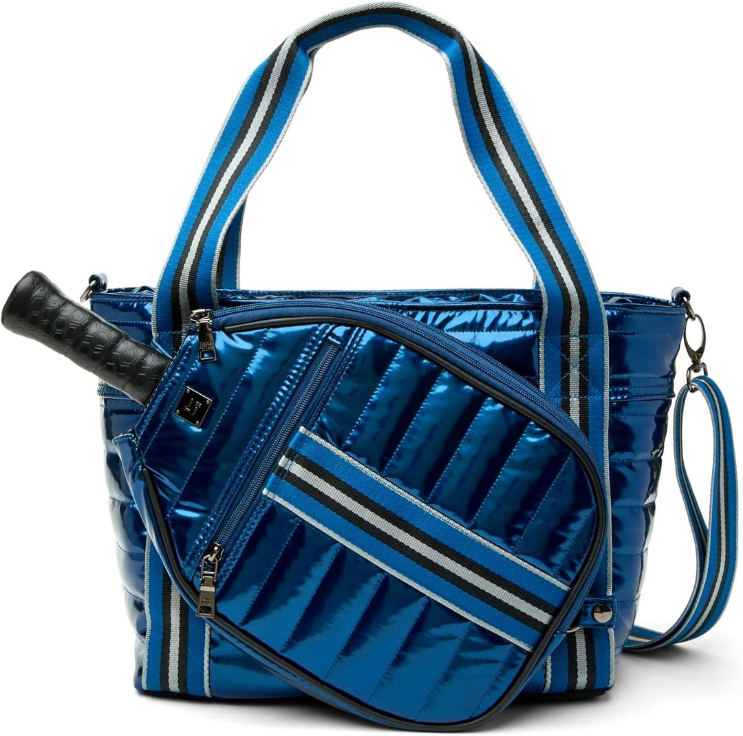 Think Royln Ace of the Court Pickleball Bag, Glossy Navy Patent