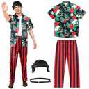 Maiteenly 4 Pcs Halloween Detective Costume for Men Detective Outfits 90's Movie Character Cosplay for Halloween (Large)