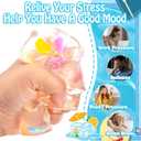 24 Pcs Ice Squishy Cube Stress Cube Toy with Greeting Cards,Squeeze Fidget Toys for Kids & Adults, Sensory Squishy Ice Cubes for Anxiety Relief, End of Year Gifts for Students, Classroom Prizes