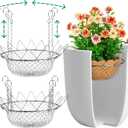 Pack 2 Adjustable Planter Insert for Pots Any Height, Plant Risers for 12-18" Wide Top Opening Pots,Wedding & Party Decor