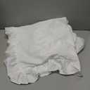 AmHoo Pack of 2 Throw Pillow Covers 100% Cotton Pre Washed Ruffle Decorative Pillowcase Cushion for Couch Sofa Bedroom 16 x 16-Inch Cream White