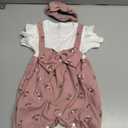 Newborn Baby Girls Outfit Corduroy Floral Bow Jumpsuit Short Sleeve Ruffle Romper+Headband Cute Fall Winter Clothes, 6-9 Months 
