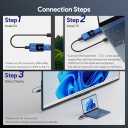 Aceele USB C to Ethernet Adapter, 3.3ft Long Cable, Aluminum USB-C Hub with 4 USB 3.0 Ports, Thunderbolt 3/USB-C to RJ45 Gigabit Ethernet LAN Network Adapter Multiport for MacBook Pro/Air, iPad Pro