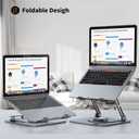JOYEKY Laptop Stand for Desk, Adjustable Computer Stand with 360 Rotating Base, Ergonomic Laptop Riser for Collaborative Work, Foldable & Portable Laptop Stand, fits for All 10-16" Laptops (Grey)
