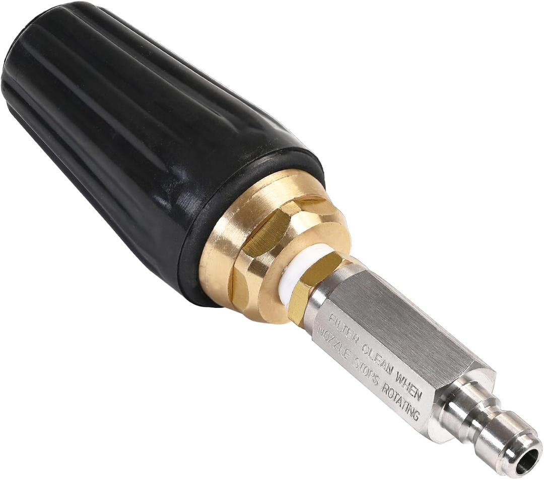 YAMATIC Pressure Washer Turbo Nozzle with Stainless Steel Filter, 4000 PSI Power Washer Turbo Tips with 1/4" Quick Connect, 360 Degree Rotating Nozzle Replacement For MTM, Ryobi, Simpson, and More