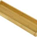 Bam & Boo Natural Bamboo Serving Tray Modern Rectangular (Bamboo, 19.1 x 5.25" x 1.2") for Food, Drinks, Decor, Vanity in Home, Kitchen, Bathroom, Coffee Table, Bed
