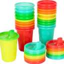 The First Years Take & Toss Spill Proof Sippy Cups - Rainbow Party Pack - Reusable Toddler Cups - Kids Cups and Snap On Lids for Ages 9 Months and Up - 20 Count