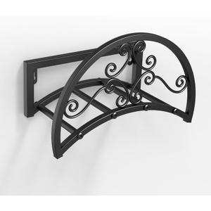 OLV Garden Hose Holder, Heavy Duty Water Hose Holder Wall Mount Holds 125-ft Water Pipe, Decorative Detachable Metal Hose Hanger Storage Organizer Reel Rack for Outside Lawn Yard Farm, Black