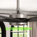64 Inch Black nickel Ceiling Fans with Lights, Reversible Quiet DC Motor, Modern Ceiling Fan with Light and Remote, Indoor/Outdoor Use