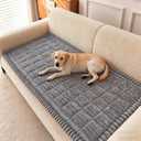 Pet Couch Cover Dogs Washable Non-Slip Couch Protector Fuzzy Dog Sofa Covers for 3 Cushion Dog Friendly Couch Protector Mat for Couches and Sofas Dark Gray, 27.6 x 70.9