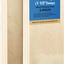 Falling in Art 2 Pack Unfinished Wooden Canvas Panels, 12x36 Gallery Birch Wood Panels Kit, 1 1/2" Deep Art Cradle Boards for Acrylic Painting, Pouring and Burning