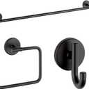 759240-BL Trinsic Wall Mounted 24" Towel Bar in Matte Black & 759460-BL Wall Mounted Trinsic Towel Ring in Matte Black & 75935-BL Trinsic Zinc Towel Hook, Matte Black