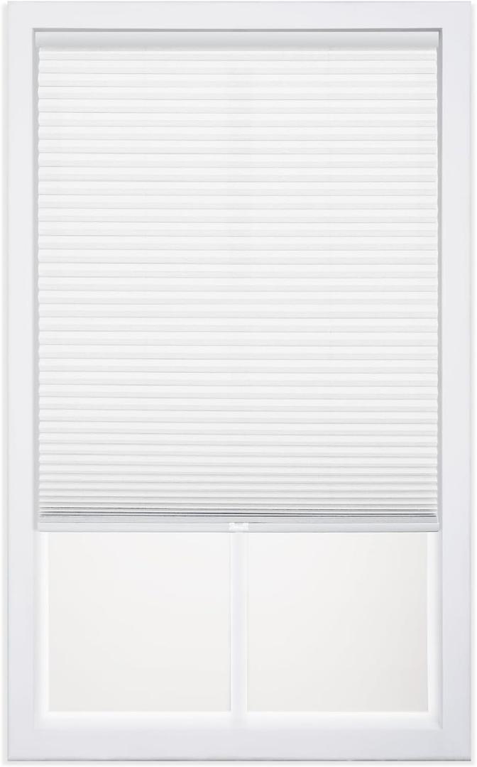 DEZ FURNISHINGS Cordless 1" Light Filtering Cellular Shade, 48"W x 64"H, White