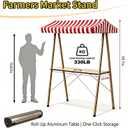 Farmers Market Stand with Canopy Portable Vendor Cart