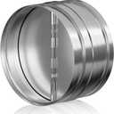 [Upgraded] Hon&Guan 6 Inch Backdraft Damper, One-Way Airflow Duct Damper 6 Inch Ducting Insert Backflow Preventer Duct Draft Blocker (Sliver)