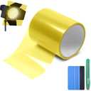 Lypumso Color Transform Light Filters, DIY Self-Adhesive Transparent Vinyl Wrap Film for Halloween Christmas Landscape, Outdoor String Garden Lights Window Tint Home Decor (Yellow, 4in x 20ft)