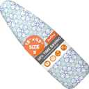 Extra Wide Ironing Board Cover and Pad,18X49 Reflective Silicone Ironing Board Cover,Resist Scorching and Staining,4 Fasteners,Elastic Edges,Large Protective Scorch Mesh Cloth (Green Blue)