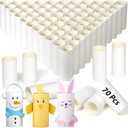 MAPVOLUT 70 Pieces Cardboard Tubes for Crafts, White Kraft Toilet Paper Rolls for Crafts - 1.5 x 3.2 Inches Strong and Pressure-Resistant Tubes for Craft Supplies DIY Art