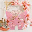 24 X 28 Inches Thickened Wooden Large Butterfly Decorations, Mariposas Grandes para Decoracion, Giant Butterfly Party Wings, Big Backdrop Cutouts for Birthday Wedding Party Baby Shower