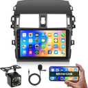 Android 13 Car Stereo Radio for Toyota Corolla 2009 2010 2011 2012 2013, Rimoody 9 Inch Touch Screen GPS Navigation WiFi Mirror Link Bluetooth FM/RDS EQ + Backup Camera