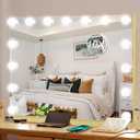 Moonee Vanity Mirror with Lights, Gold Hollywood Lighted Makeup Mirror with 15 Dimmable Bulbs and 10X Magnification, 3 Colors Modes, Aluminum Metal Frame, Light Up Mirror for Tabletop/Wall23" x 18"